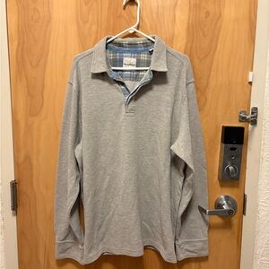 Tommy Bahama Gray Long Sleeve Polo Men’s XL